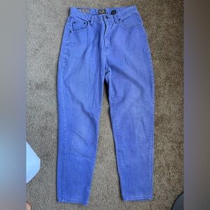 High-Waist Purple Cotton Pants
